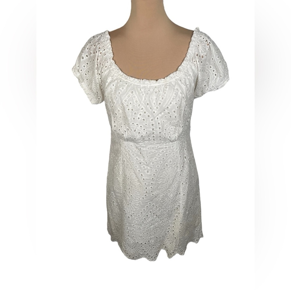 Endless Blu~White‎ Eyelet Dress Large